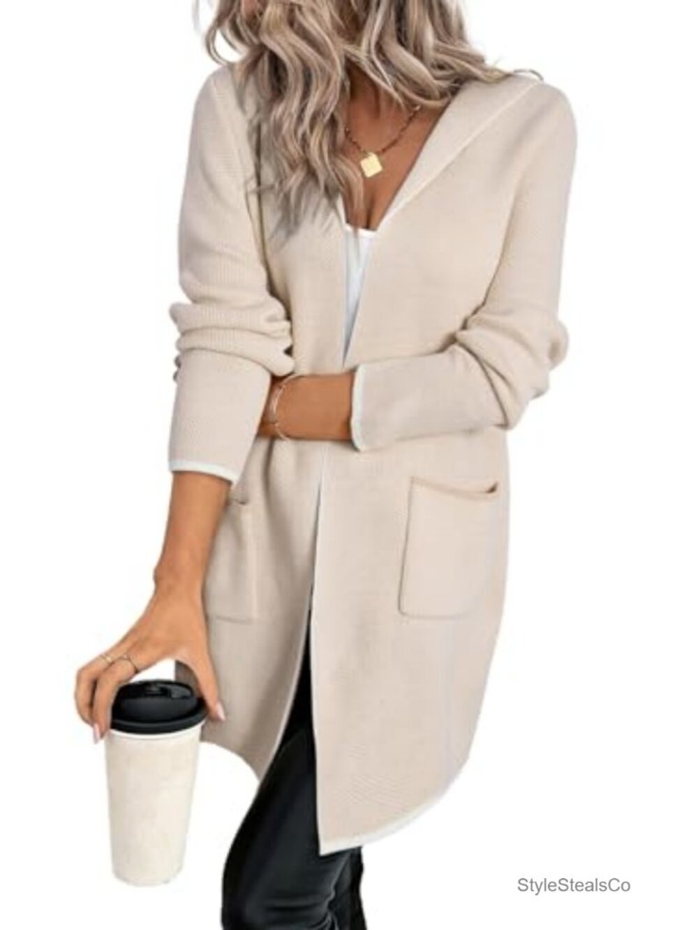 Women's Soft Thick Chunky Hooded Cardigan Oversized Long Sleeve Knit Sweater